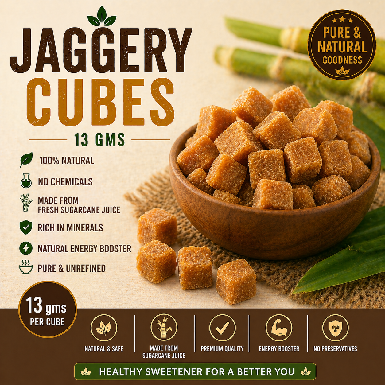 Jaggery Cubes 13 gm