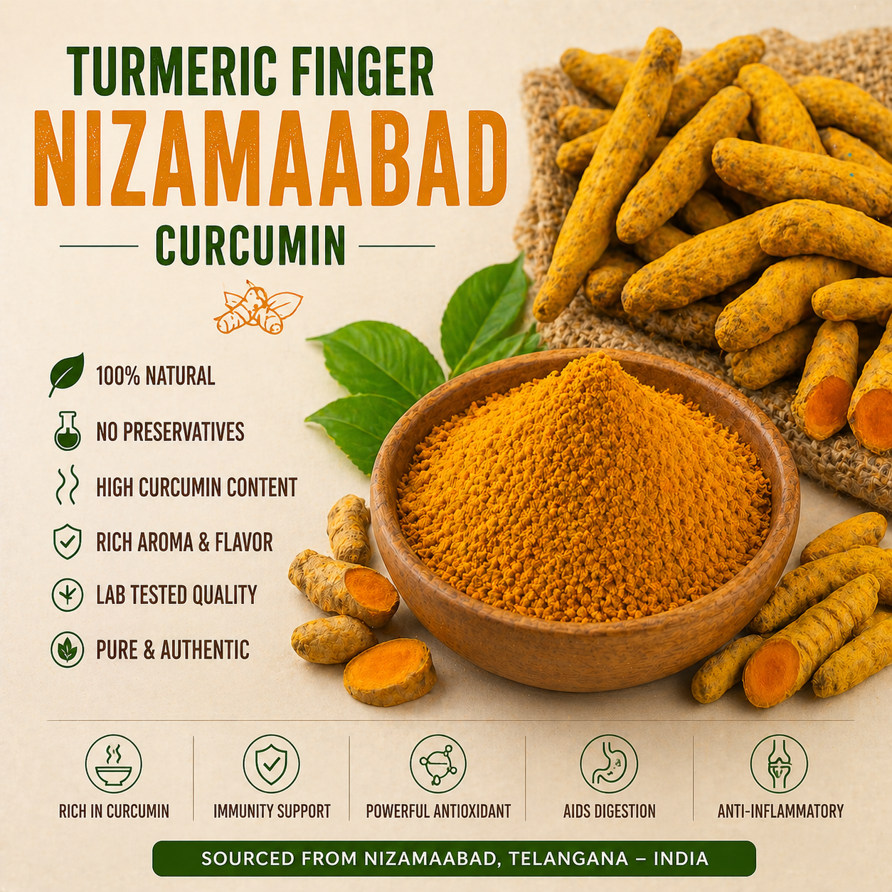 Turmeric Nizamabad Finger